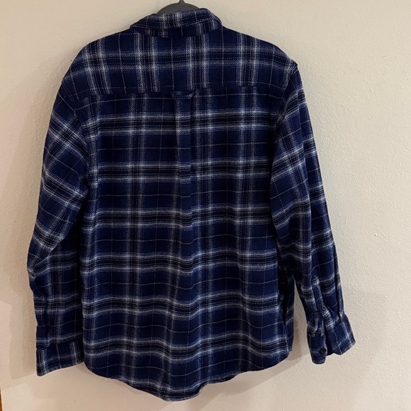Woolrich sz M Blue Plaid super soft shacket Button-Up Shirt great condition - Picture 6 of 6